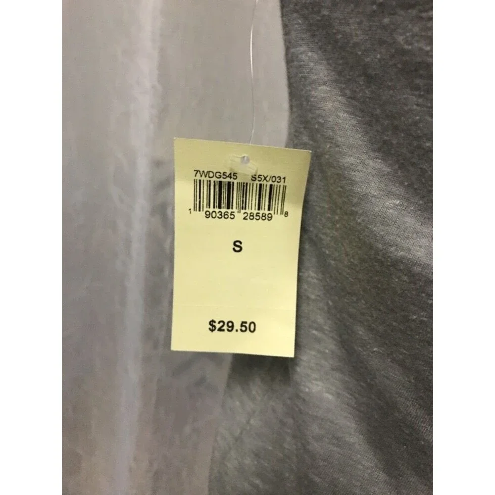 Lucky Brand T-Shirt Gray Blue Sleeves Trendy T-Shirt Size Small NWT - Picture 6 of 8